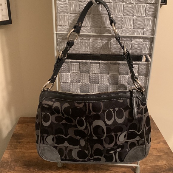 Coach signature C black and grey shoulder bag - Picture 2 of 5